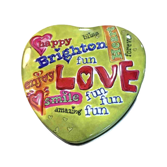 Brighton Heart Shaped Tin Jewelry Keepsake Gift Box Collectible Metal Container - Picture 1 of 7